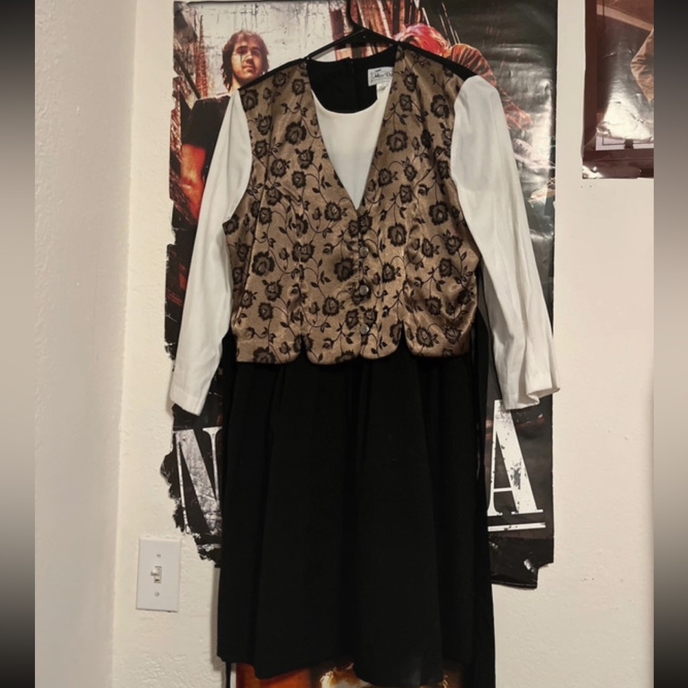 Vintage 80s dress with vest